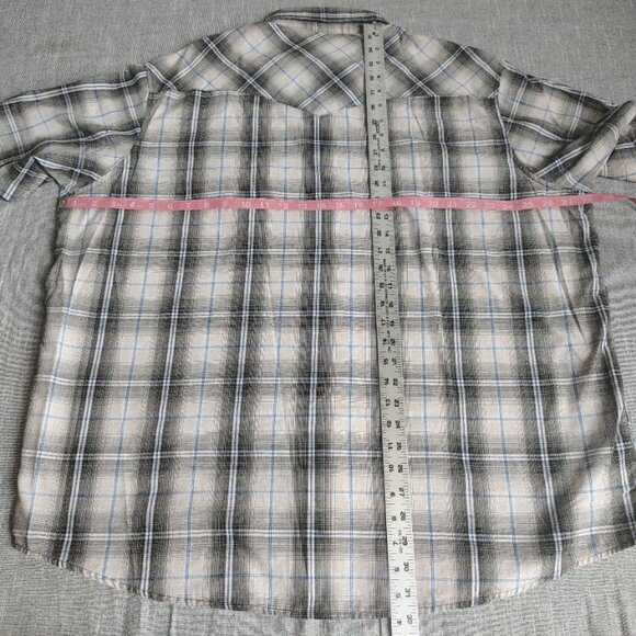 Wrangler Pearl Snap Shirt Size 2XL XXL Short Sleeve Plaid Western Rodeo Cowboy - Picture 4 of 10